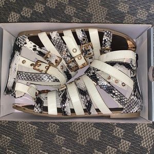 Snake pattern sandals